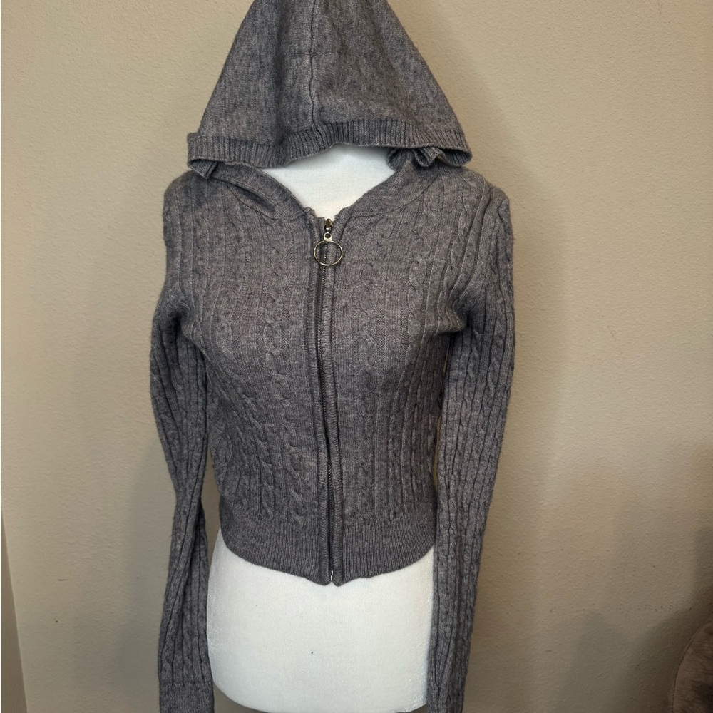 Fashion Nova Charcoal Hooded Cardigan